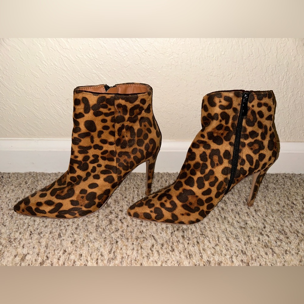 Cheetah Print Heeled Booties
